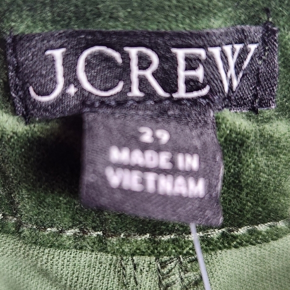 J. Crew Full Length Slim Wide Leg Pants BV661 in Stretch Velvet Green Size 29 - Picture 12 of 14